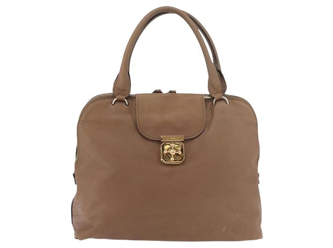 Chloé Chloe Elsie Handtasche aus Leder Beige Gold Auth 182109 Golden - Ansicht 13