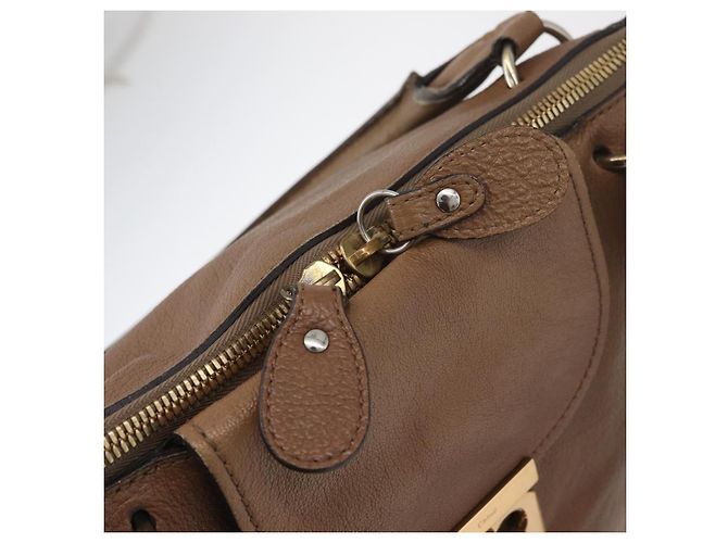 Chloé Chloe Elsie Handtasche aus Leder Beige Gold Auth 182109 Golden - Ansicht 18