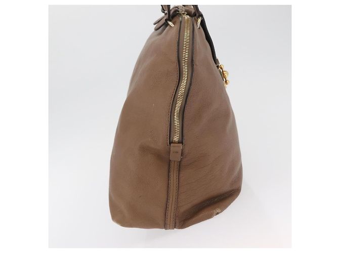 Chloé Chloe Elsie Handtasche aus Leder Beige Gold Auth 182109 Golden - Ansicht 5