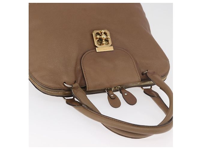 Chloé Chloe Elsie Handtasche aus Leder Beige Gold Auth 182109 Golden - Ansicht 7