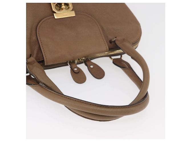 Chloé Chloe Elsie Handtasche aus Leder Beige Gold Auth 182109 Golden - Ansicht 8
