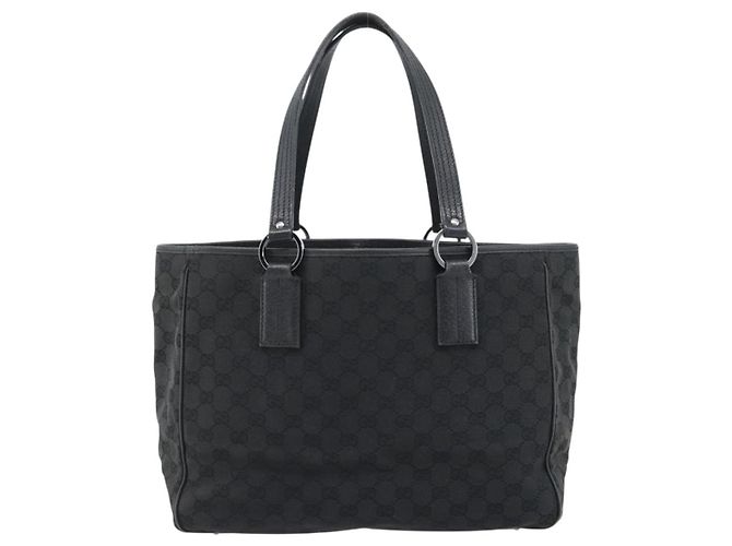Bolso GUCCI GG Canvas Negro Plata 113017 Auth ka4582 - vista 13