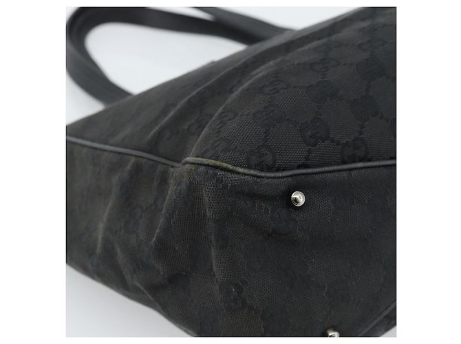 Bolso GUCCI GG Canvas Negro Plata 113017 Auth ka4582 - vista 14