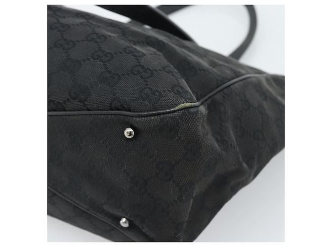 Bolso GUCCI GG Canvas Negro Plata 113017 Auth ka4582 - vista 15