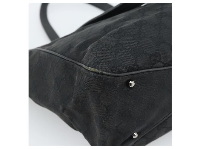 Bolso GUCCI GG Canvas Negro Plata 113017 Auth ka4582 - vista 16