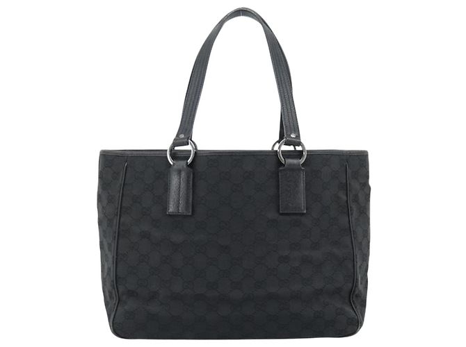 Bolso GUCCI GG Canvas Negro Plata 113017 Auth ka4582 - vista 2