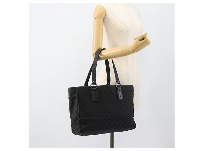 Bolso GUCCI GG Canvas Negro Plata 113017 Auth ka4582 - vista 21