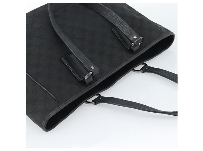 Bolso GUCCI GG Canvas Negro Plata 113017 Auth ka4582 - vista 6