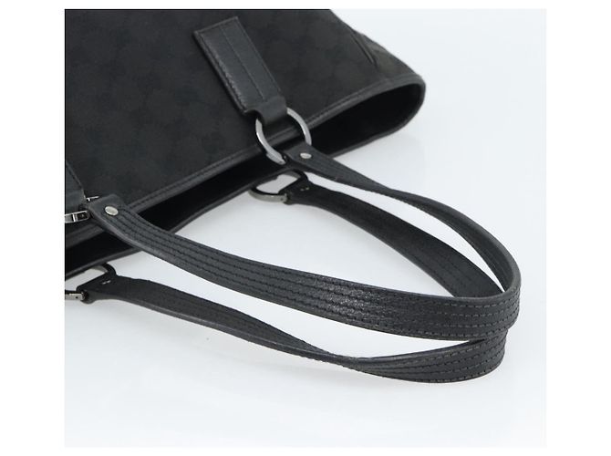 Bolso GUCCI GG Canvas Negro Plata 113017 Auth ka4582 - vista 7