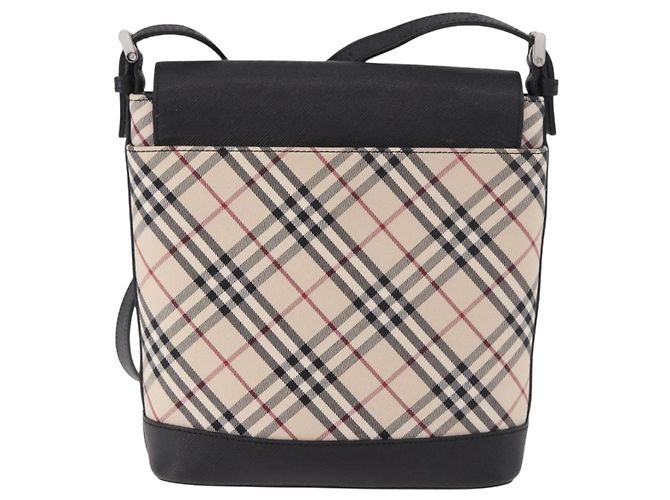 Borsa a tracolla BURBERRY Nova Check in tela beige argento Auth 184471A - vista 2