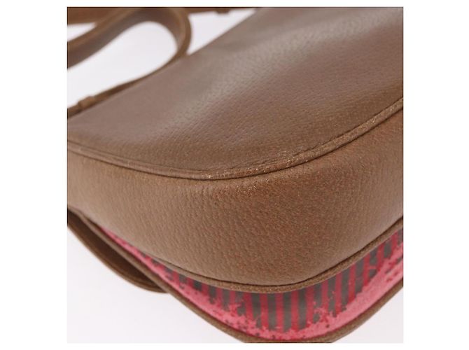 Borsa a Spalla GUCCI Pelle Oro Marrone 72 02 104 Auth 184483 D'oro - vista 15