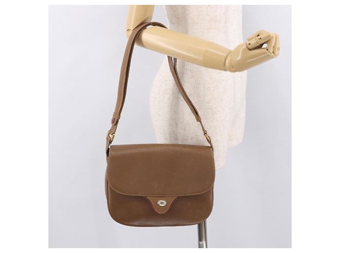 Borsa a Spalla GUCCI Pelle Oro Marrone 72 02 104 Auth 184483 D'oro - vista 26