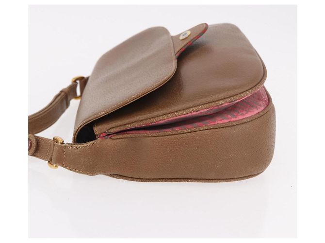 Borsa a Spalla GUCCI Pelle Oro Marrone 72 02 104 Auth 184483 D'oro - vista 4