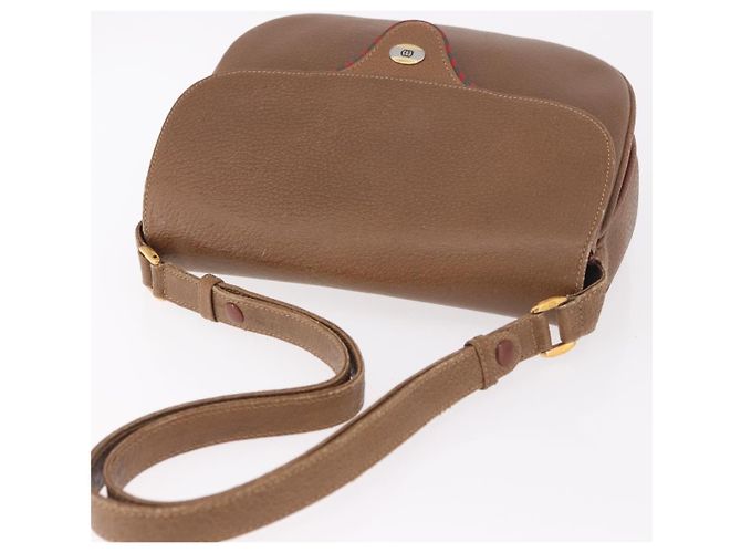 Borsa a Spalla GUCCI Pelle Oro Marrone 72 02 104 Auth 184483 D'oro - vista 6