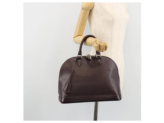Borsa LOUIS VUITTON Epi Alma Viola Cassis M5280K LV Auth ep14652A Porpora Viola scuro - vista 21