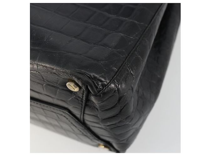 Borsa Salvatore Ferragamo Vala in Pelle Nera e Oro Auth 180858 Nero D'oro - vista 15
