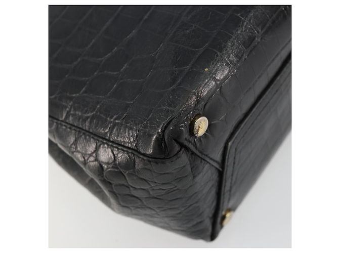Borsa Salvatore Ferragamo Vala in Pelle Nera e Oro Auth 180858 Nero D'oro - vista 16