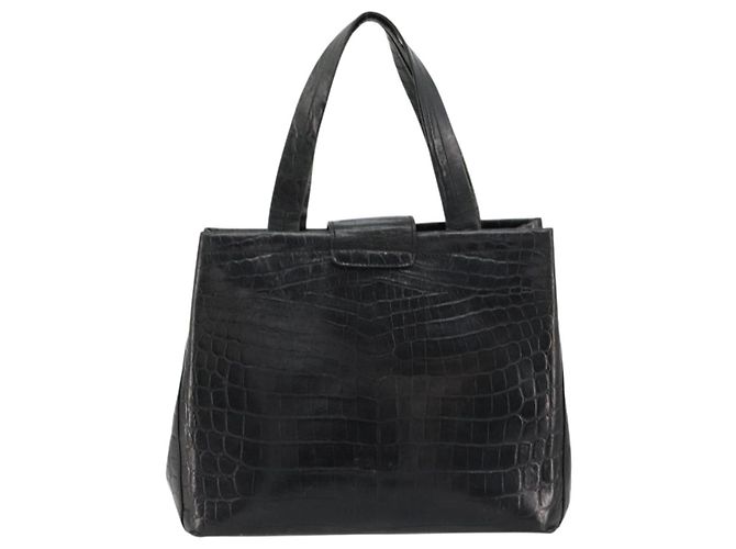 Borsa Salvatore Ferragamo Vala in Pelle Nera e Oro Auth 180858 Nero D'oro - vista 2