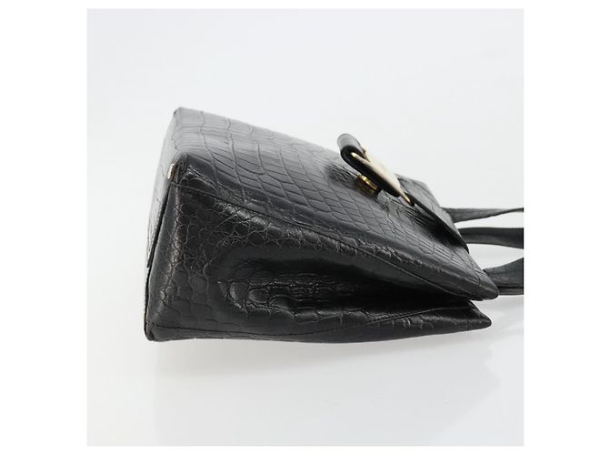 Borsa Salvatore Ferragamo Vala in Pelle Nera e Oro Auth 180858 Nero D'oro - vista 3