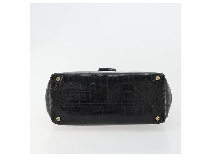 Borsa Salvatore Ferragamo Vala in Pelle Nera e Oro Auth 180858 Nero D'oro - vista 5
