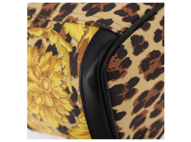 Borsa a Mano VERSACE Vanity Canvas Giallo Oro Autentica 183101A D'oro - vista 15