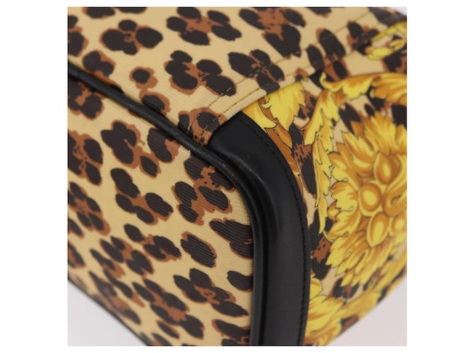Borsa a Mano VERSACE Vanity Canvas Giallo Oro Autentica 183101A D'oro - vista 16