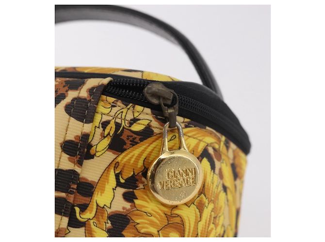 Borsa a Mano VERSACE Vanity Canvas Giallo Oro Autentica 183101A D'oro - vista 17