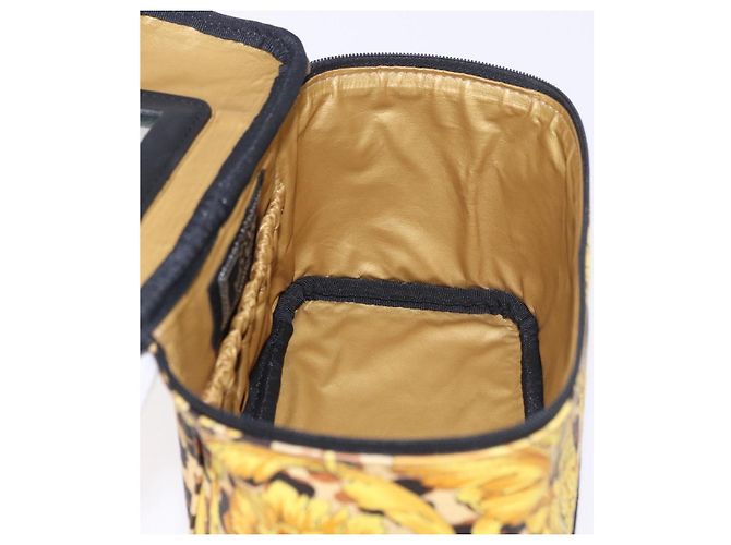 Borsa a Mano VERSACE Vanity Canvas Giallo Oro Autentica 183101A D'oro - vista 19