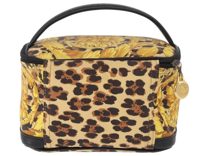 Borsa a Mano VERSACE Vanity Canvas Giallo Oro Autentica 183101A D'oro - vista 2