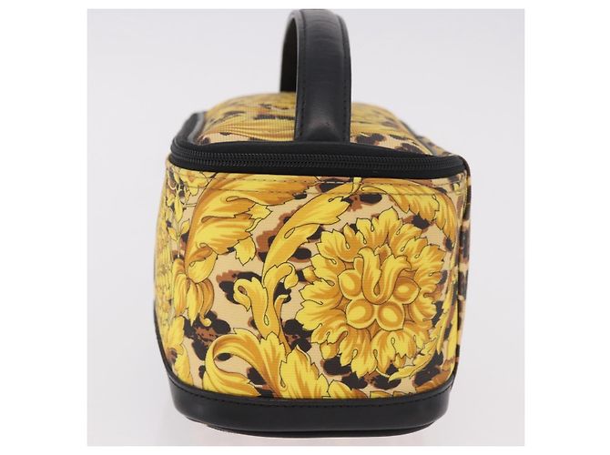Borsa a Mano VERSACE Vanity Canvas Giallo Oro Autentica 183101A D'oro - vista 3
