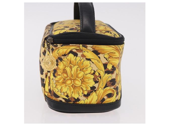 Borsa a Mano VERSACE Vanity Canvas Giallo Oro Autentica 183101A D'oro - vista 4