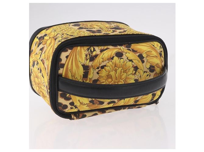 Borsa a Mano VERSACE Vanity Canvas Giallo Oro Autentica 183101A D'oro - vista 6