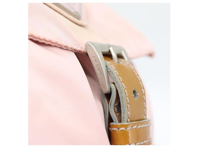 Zaino PRADA Nylon Rosa Argento Auth 182817 - vista 10