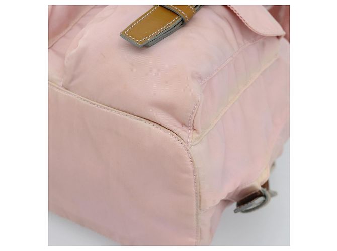 Zaino PRADA Nylon Rosa Argento Auth 182817 - vista 15