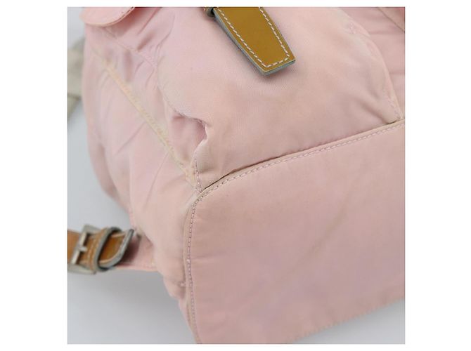 Zaino PRADA Nylon Rosa Argento Auth 182817 - vista 16