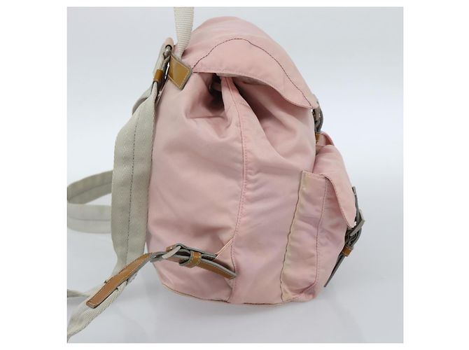 Zaino PRADA Nylon Rosa Argento Auth 182817 - vista 3