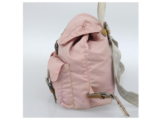 Zaino PRADA Nylon Rosa Argento Auth 182817 - vista 4