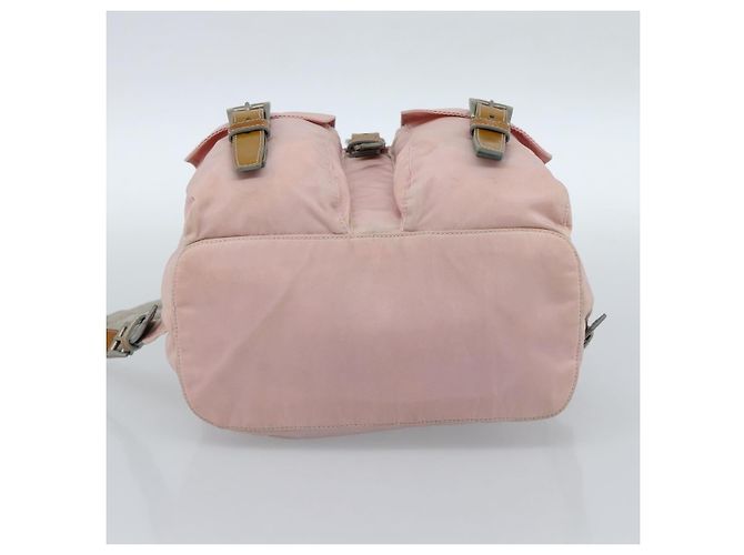 Zaino PRADA Nylon Rosa Argento Auth 182817 - vista 5