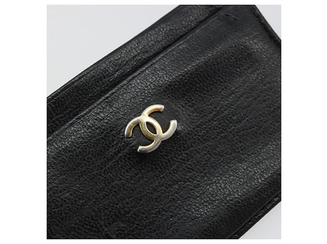 Tarjetero CHANEL de cuero negro CC Auth 182939 - vista 17
