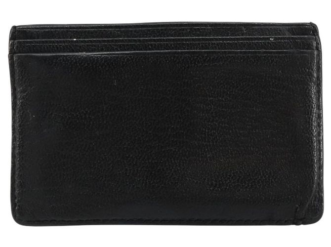 Tarjetero CHANEL de cuero negro CC Auth 182939 - vista 2