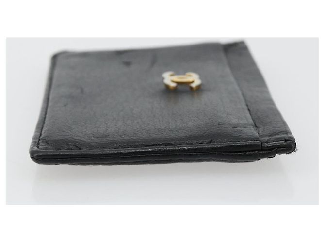 Tarjetero CHANEL de cuero negro CC Auth 182939 - vista 3
