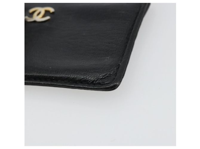 Tarjetero CHANEL de cuero negro CC Auth 182939 - vista 7