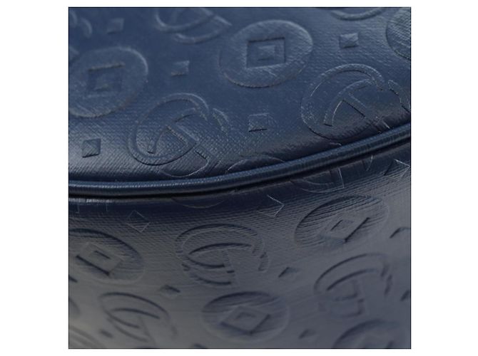 Zaino GUCCI Sherry Line Double G in pelle Navy Silver Red 752358 Auth 181963M - vista 17