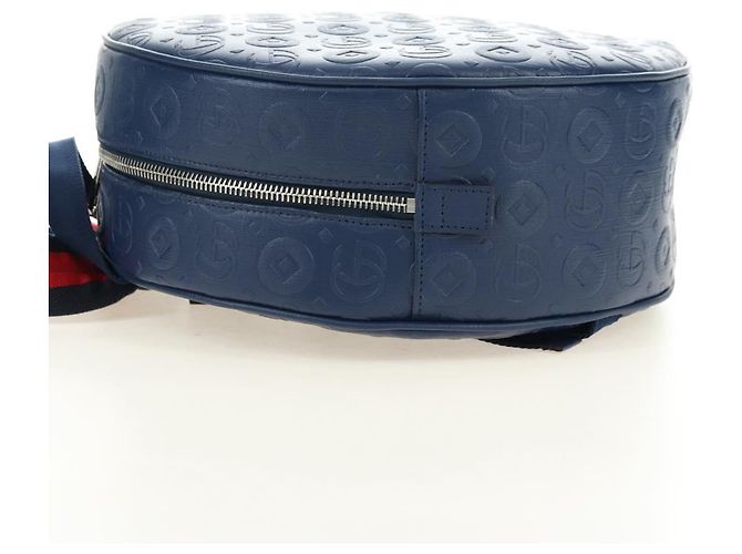 Zaino GUCCI Sherry Line Double G in pelle Navy Silver Red 752358 Auth 181963M - vista 3
