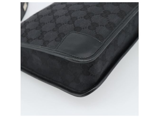 Borsa a Spalla GUCCI GG Canvas Nera Oro Auth 182901A Nero D'oro - vista 14