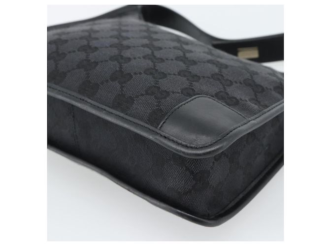 Borsa a Spalla GUCCI GG Canvas Nera Oro Auth 182901A Nero D'oro - vista 15