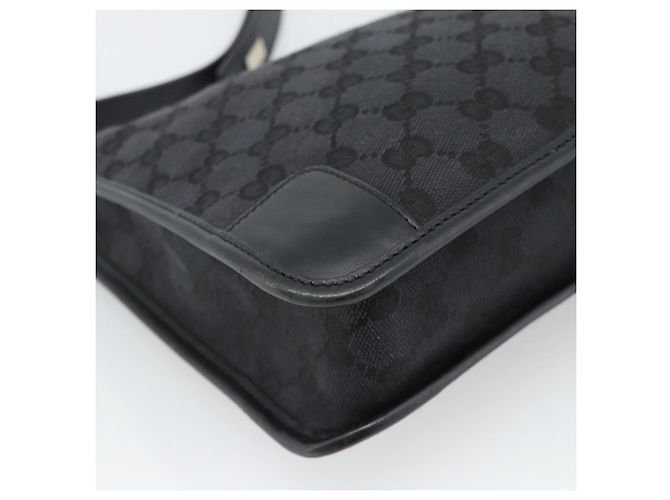 Borsa a Spalla GUCCI GG Canvas Nera Oro Auth 182901A Nero D'oro - vista 16