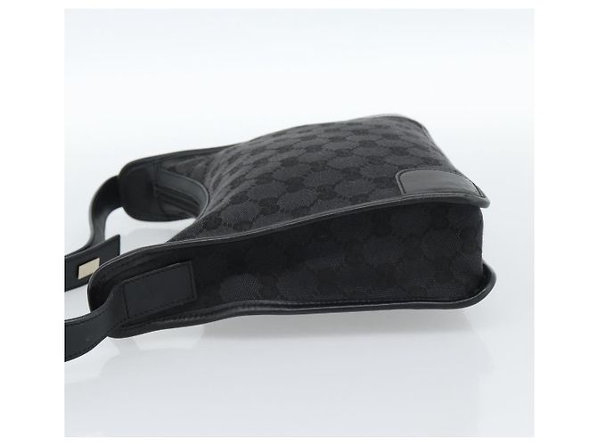 Borsa a Spalla GUCCI GG Canvas Nera Oro Auth 182901A Nero D'oro - vista 3