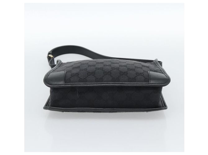Borsa a Spalla GUCCI GG Canvas Nera Oro Auth 182901A Nero D'oro - vista 5