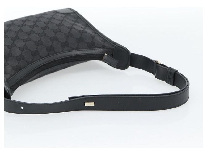 Borsa a Spalla GUCCI GG Canvas Nera Oro Auth 182901A Nero D'oro - vista 7